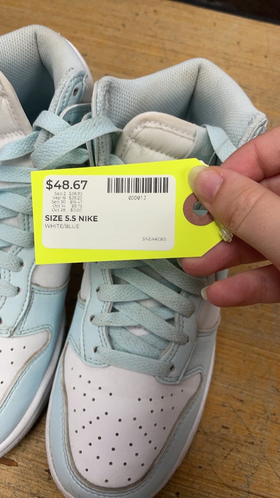 Nike Dunk High White/Blue Sneakers - Size 5.5