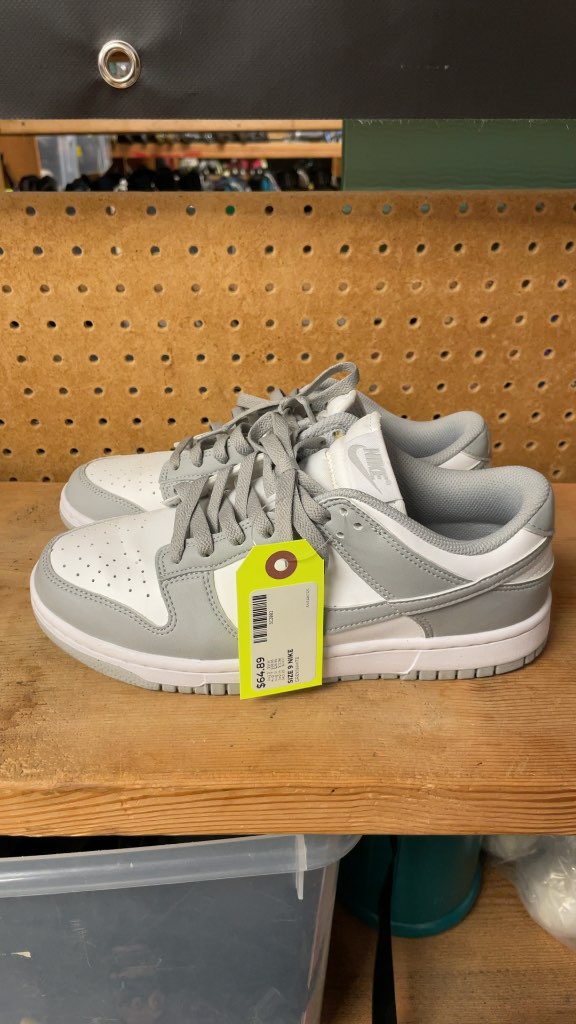 Nike Dunk Low Grey/White Sneakers - Size 9