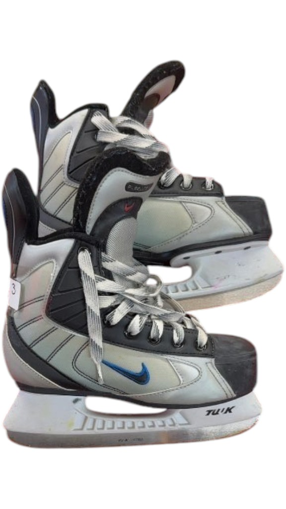 Nike Flexlite Hockey Skates Silver/Black Used Size 3 - image 1