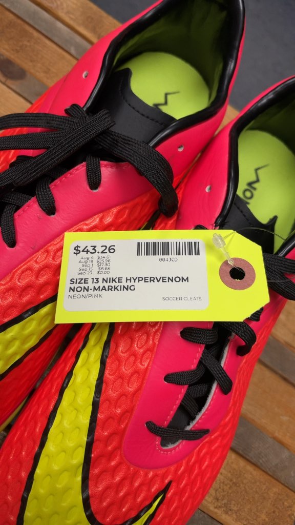 Nike Hypervenom Non-Marking Soccer Cleats - Size 13