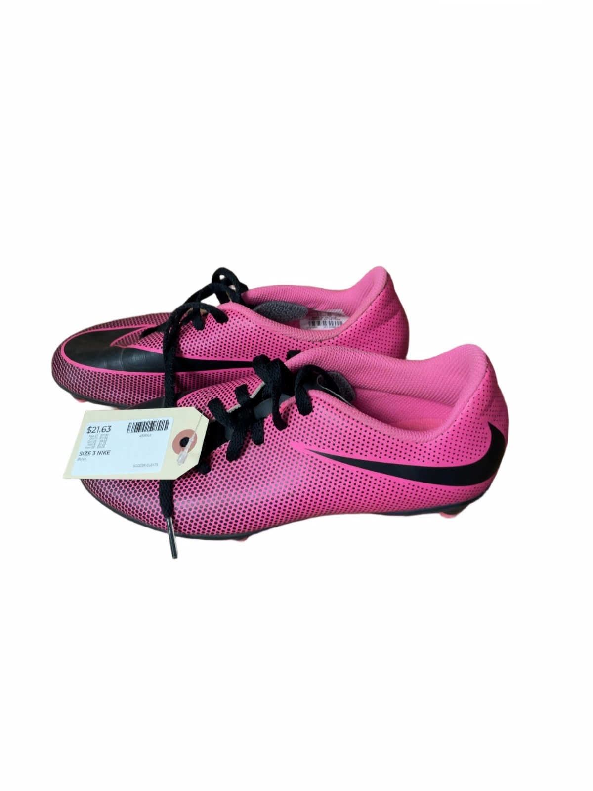 Nike Hypervenom Size 3 Pink Soccer Cleats - image 1
