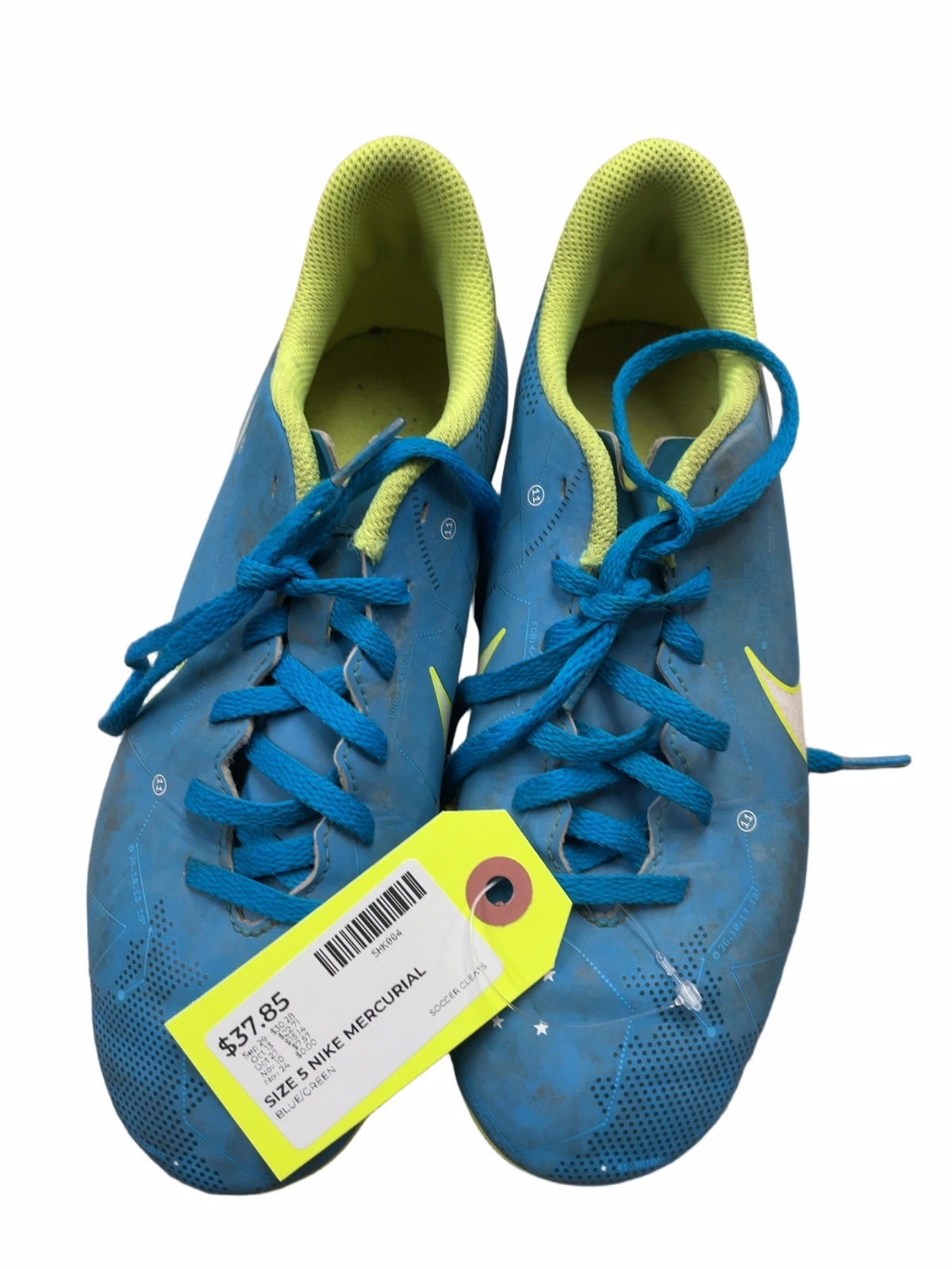 Nike Mercurial Neymar Size 5 Blue/Green Soccer Cleats - image 1