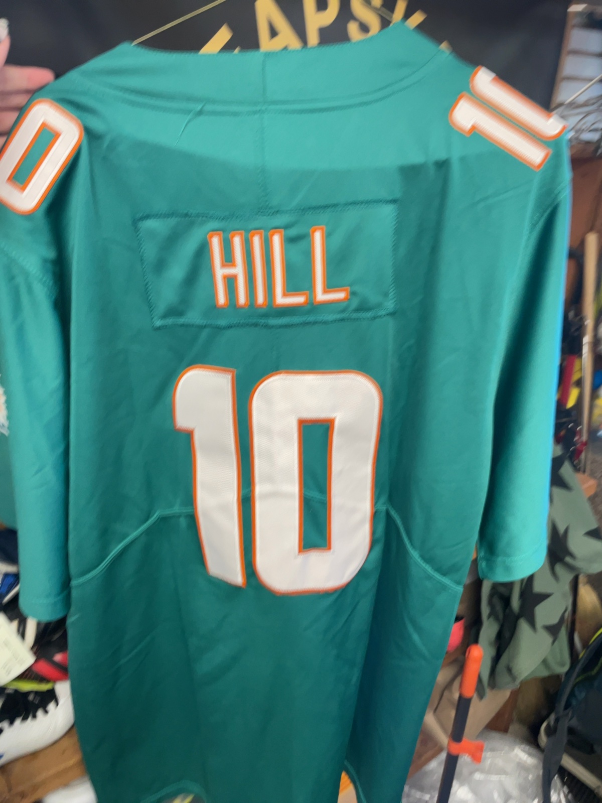 Nike Miami Dolphins On Field Jersey Size L Green/Orange