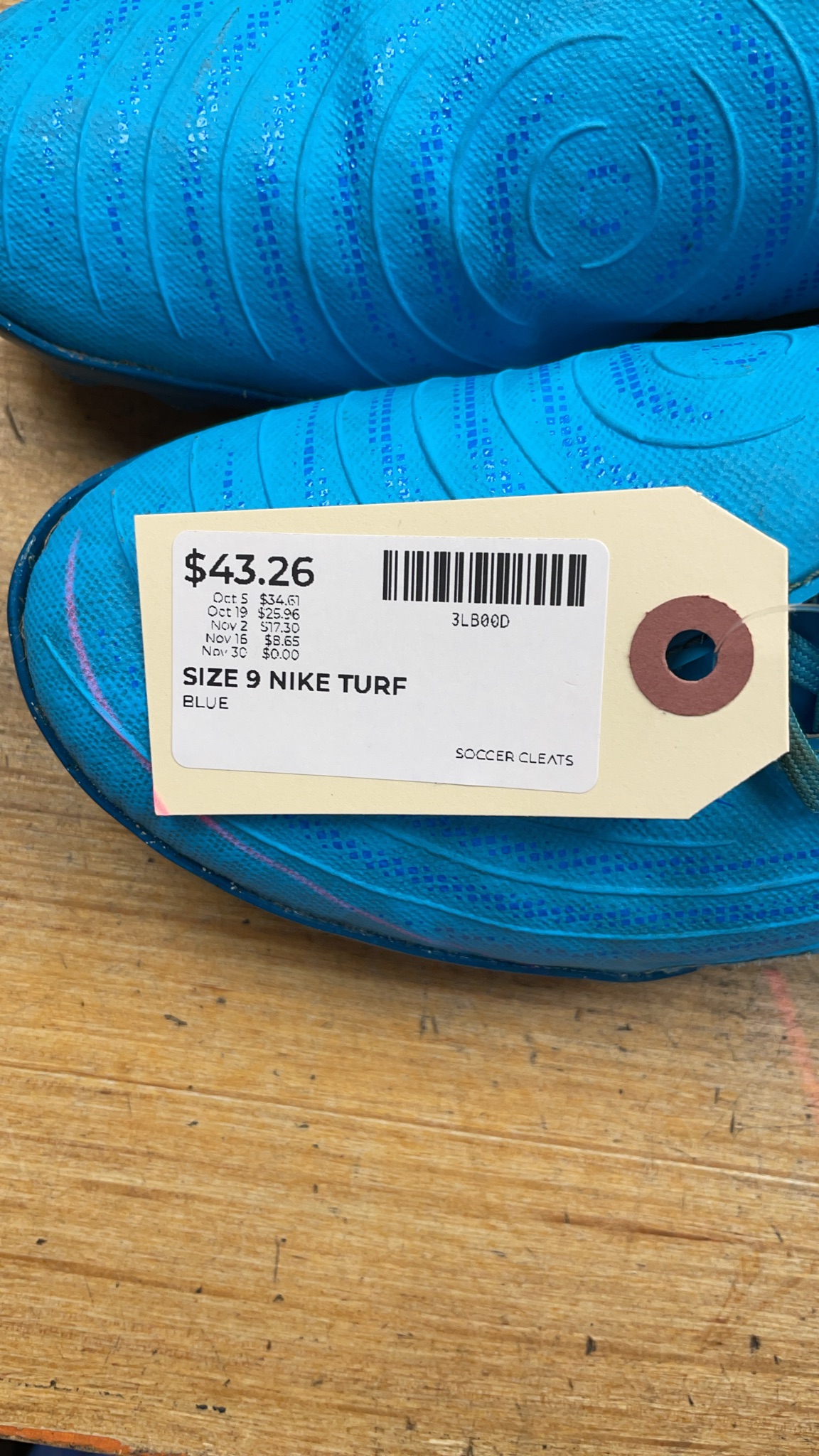 Nike Phantom GT Size 9 Blue Soccer Turf Shoes