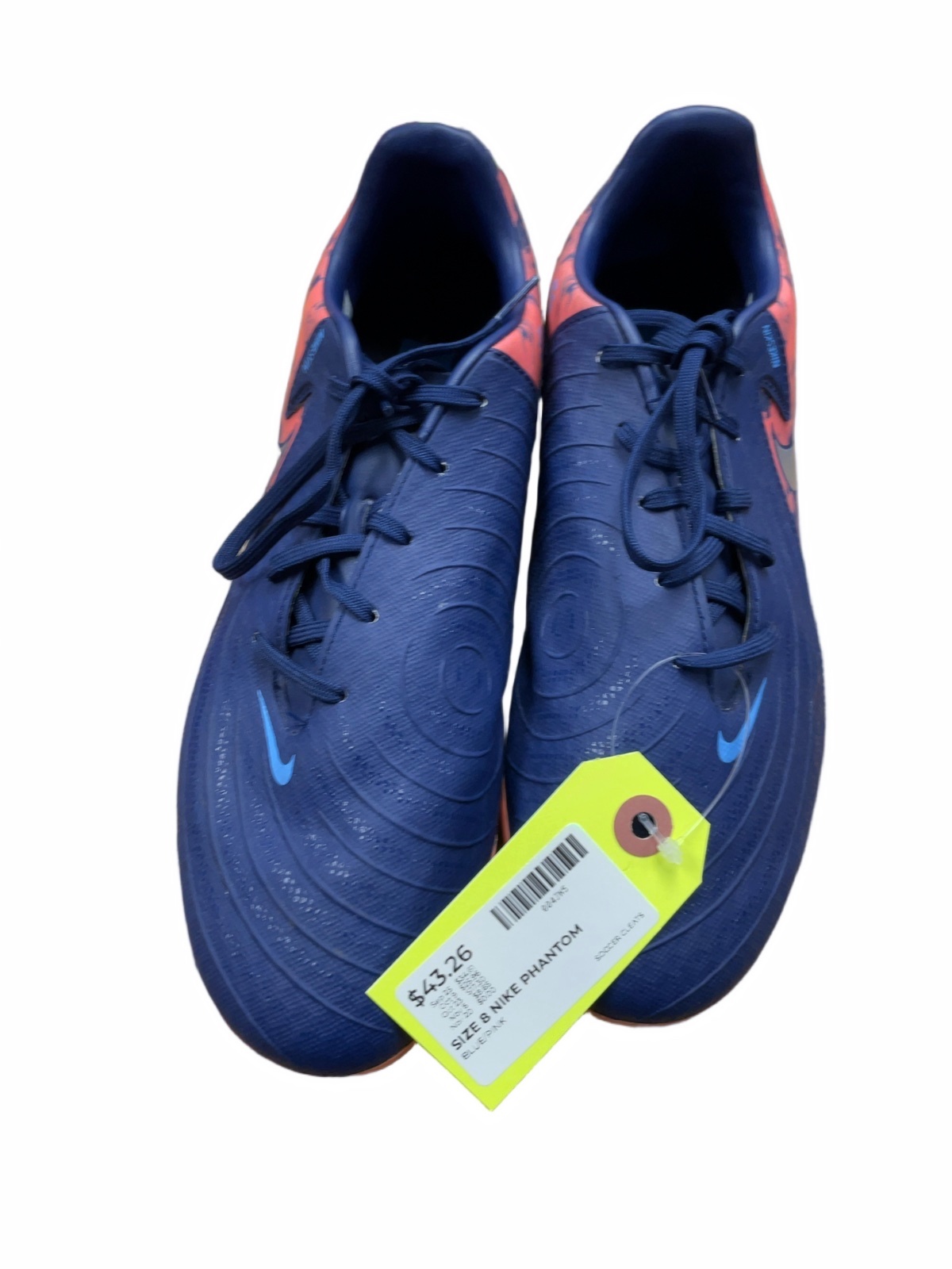 Nike Phantom Size 8 Blue/Pink Soccer Cleats