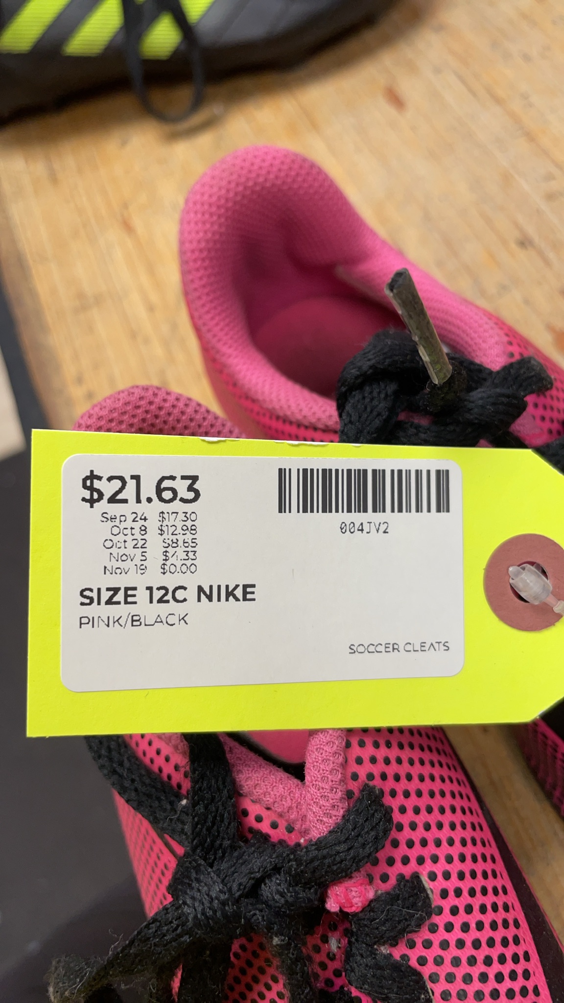 Nike Soccer Cleats Size 12C Pink/Black