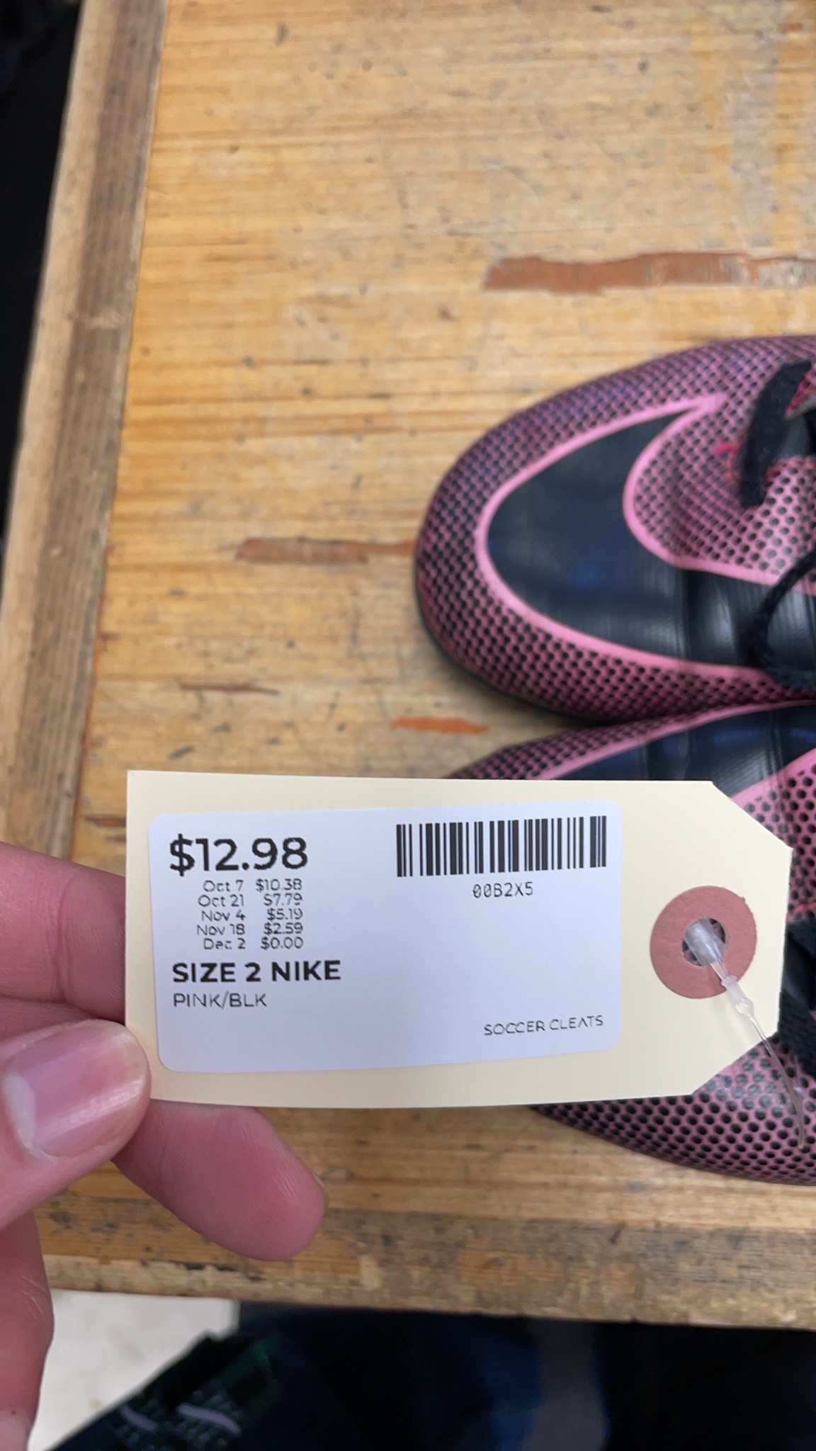 Nike Soccer Cleats Size 2 Pink/Black