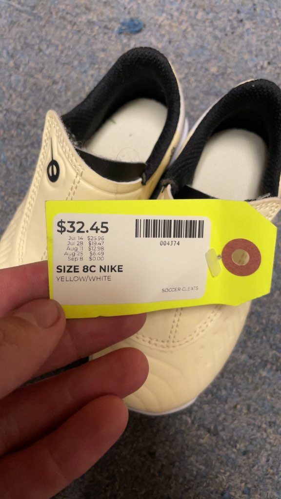 Nike Soccer Cleats Size 8C Yellow/White