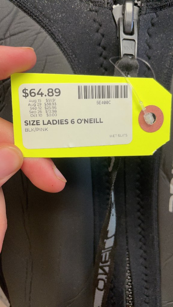 O'Neill Ladies Size 6 Wetsuit - Black/Pink