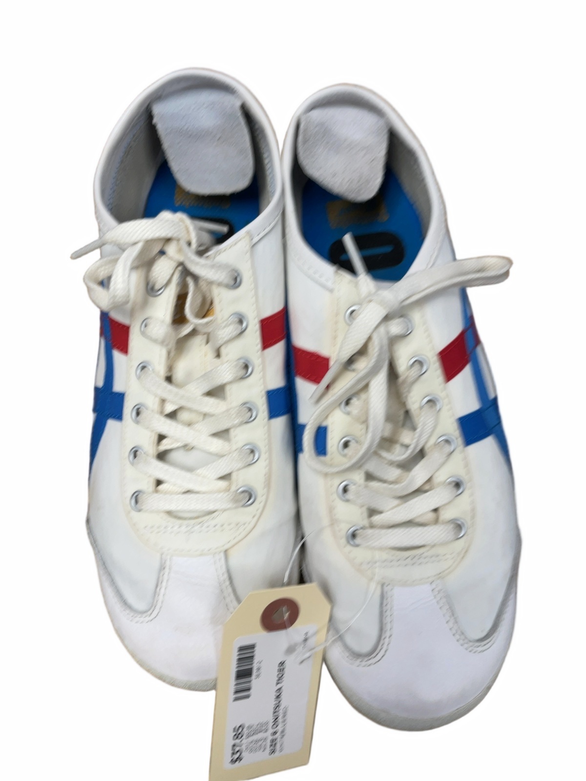 Onitsuka Tiger Mexico 66 Size 6 White/Blue/Red Sneakers