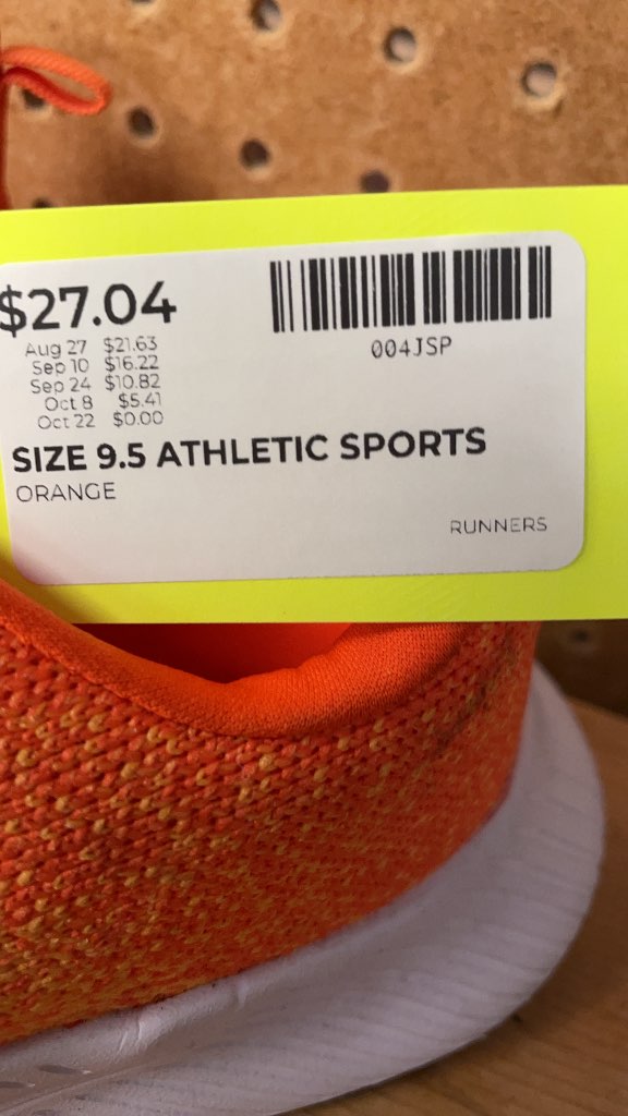 Orange Athletic Running Shoes - Size 9.5