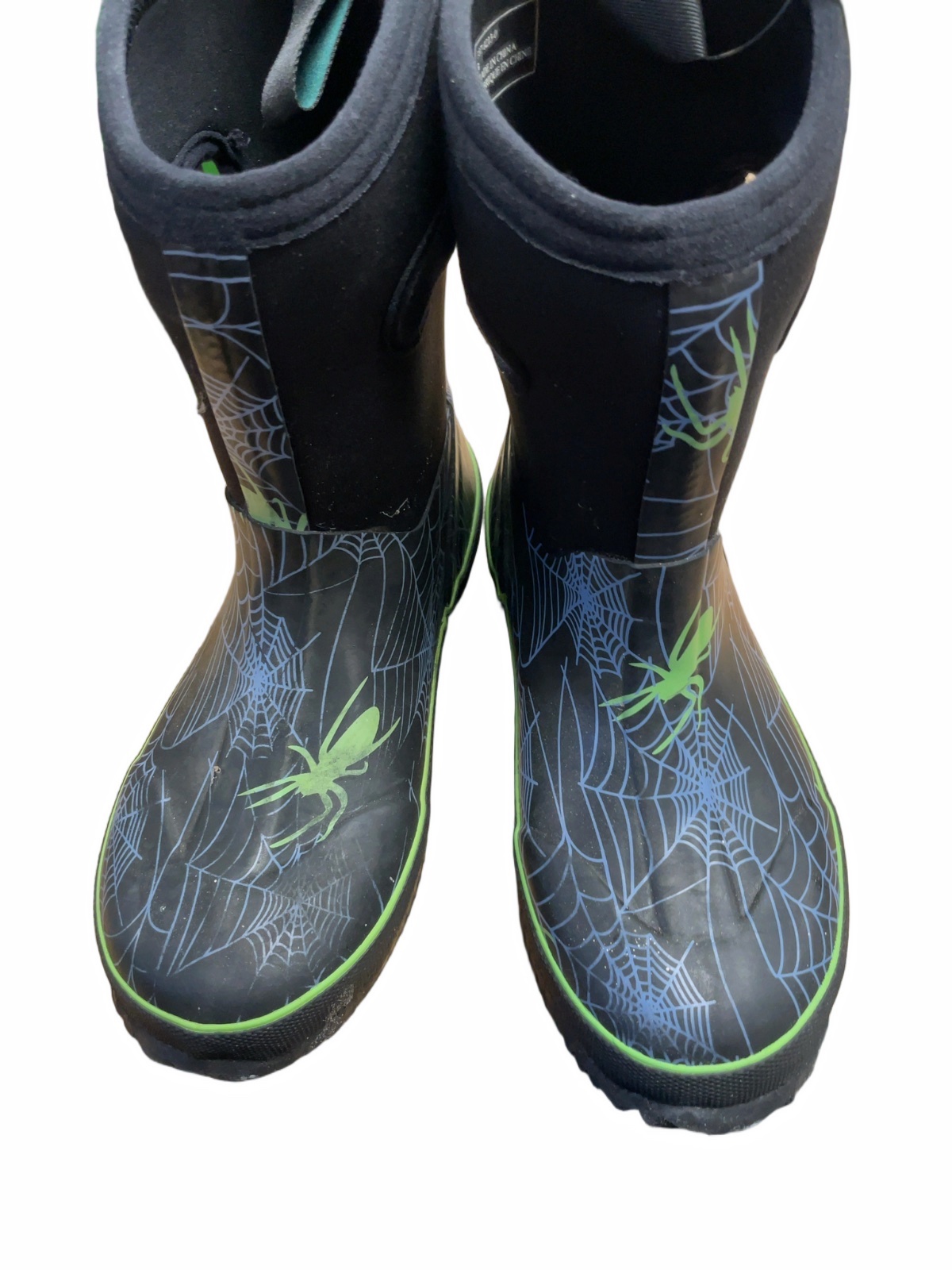 Outback Size 3 Black Spiders Rain Boots - image 1
