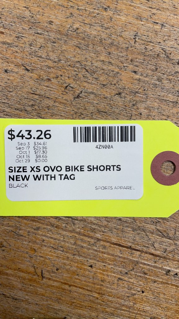 OVO October's Very Own Bike Shorts - Black - Size XS - NWT