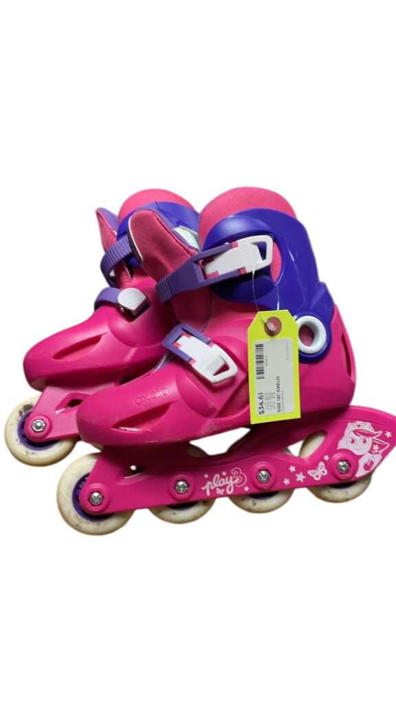 Oxelo Play 3 Kids' Inline Skates - Size 12C - Pink/Purple