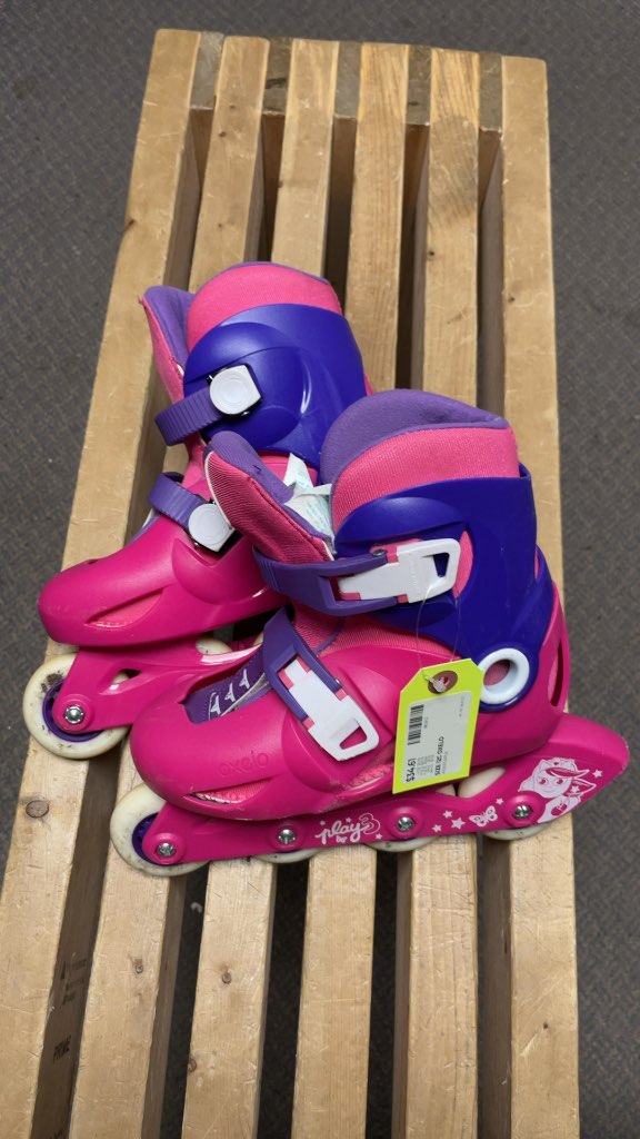 Oxelo Play 3 Kids' Inline Skates - Size 12C - Pink/Purple