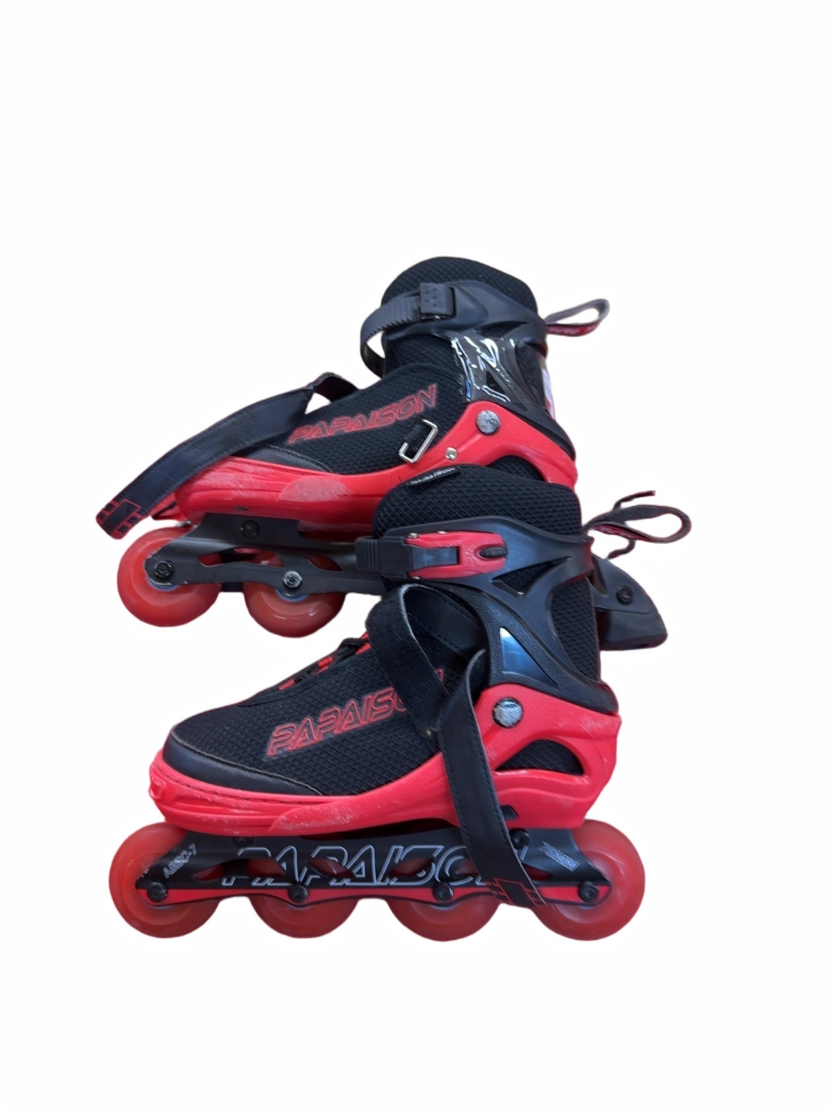 Papaison Adjustable Inline Skates - Black/Red - Size 5-7.5