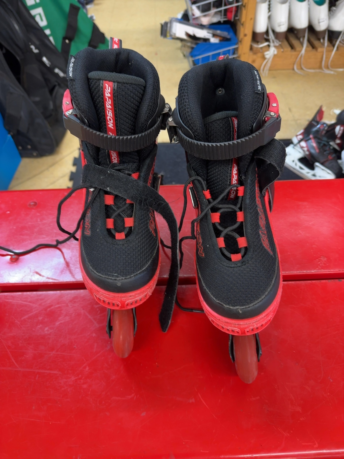 Papaison Adjustable Inline Skates - Black/Red - Size 5-7.5