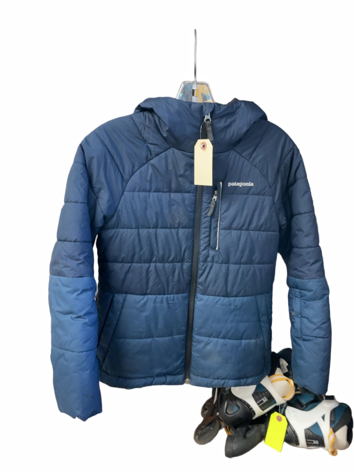 Patagonia Insulated Hooded Jacket Size 12 Navy - image 1