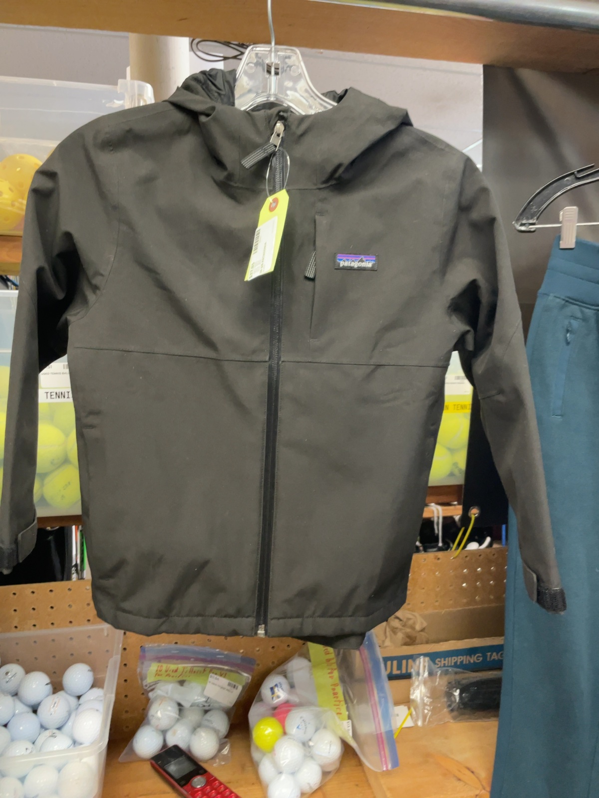 Patagonia Junior Rain Jacket - Black - Size 5/6