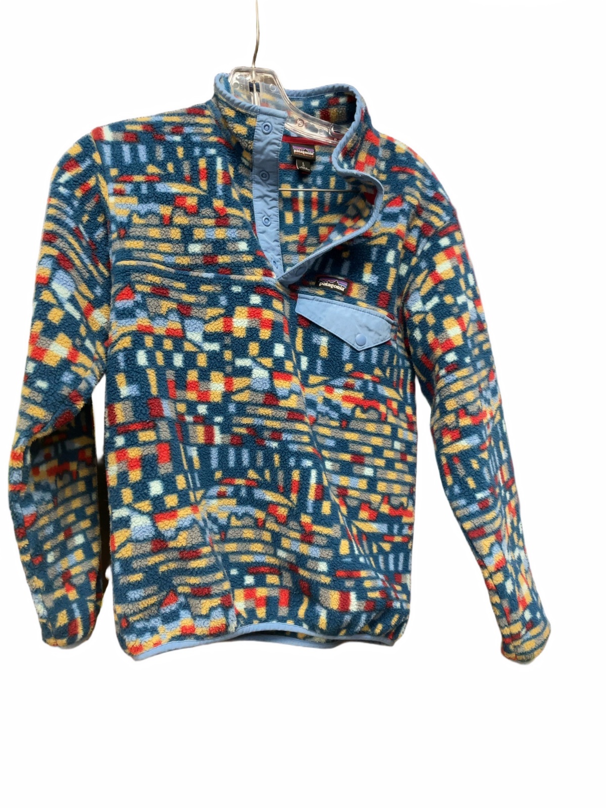 Patagonia Synchilla Snap-T Pullover Size JR 12 Multi-Color Geometric Pattern