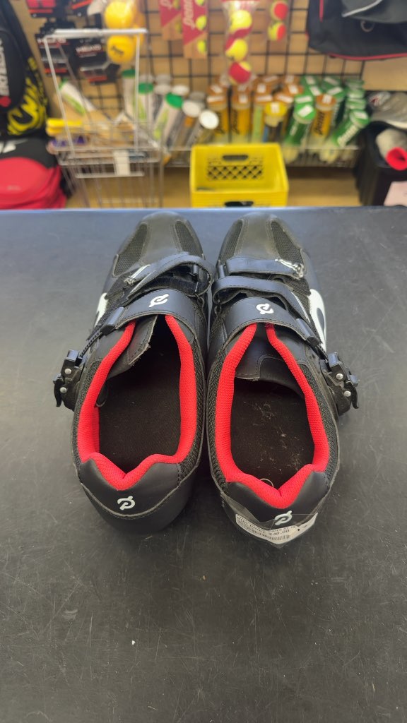 Peloton Cycling Shoes Black/Red very Good Condition Size 12