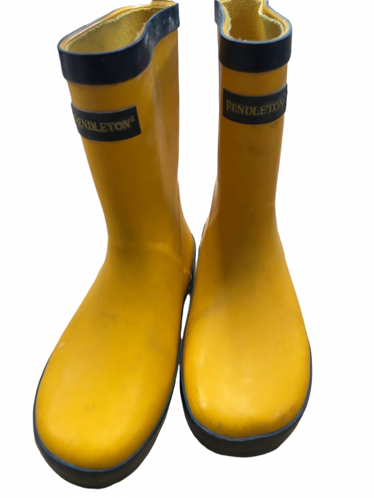 Pendleton Rain Boots Size 2 Yellow/Blue - image 1