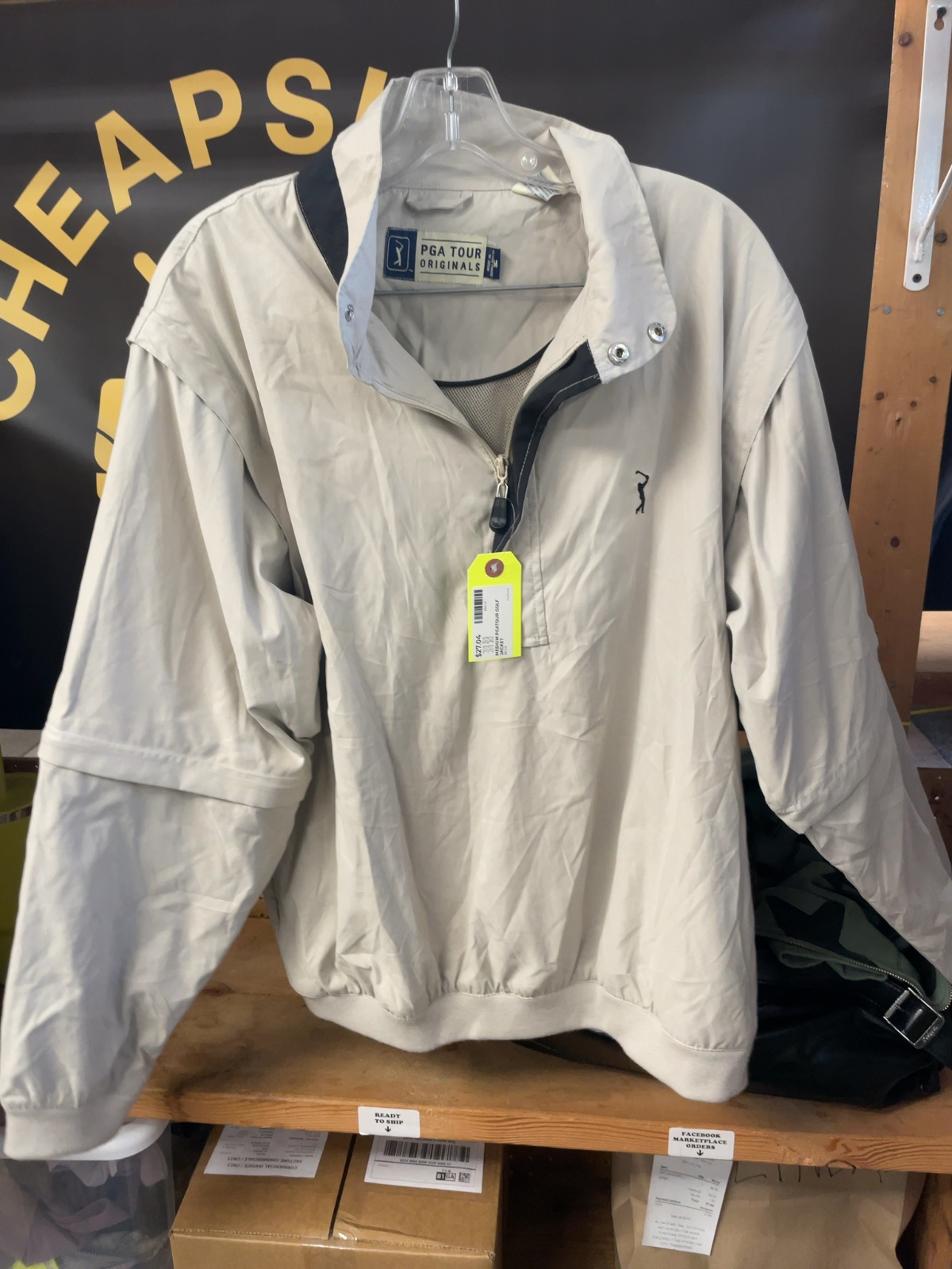 PGA Tour Originals Size M Golf Jacket Beige