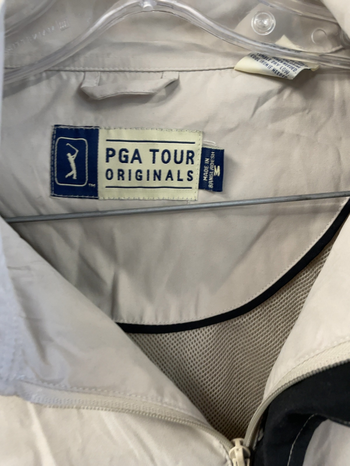 PGA Tour Originals Size M Golf Jacket Beige