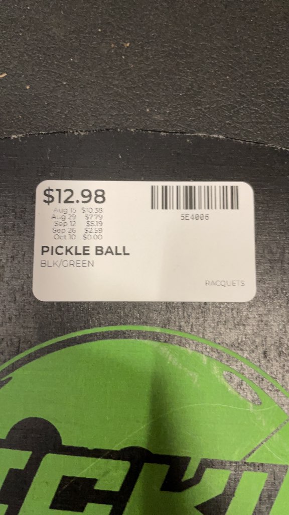 Pickleball Paddle - Black/Green