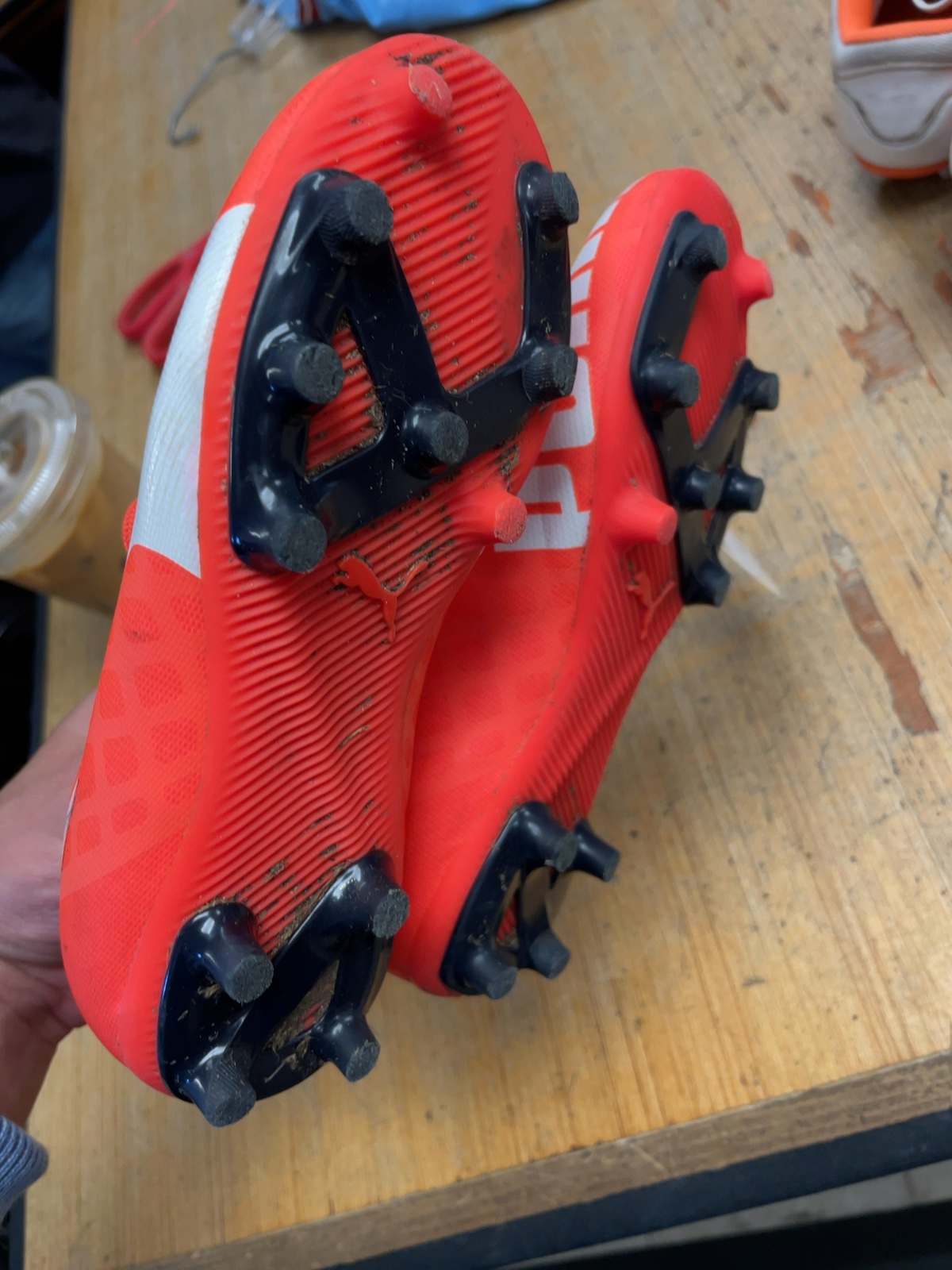 Puma evoSPEED Size 13C Orange Soccer Cleats