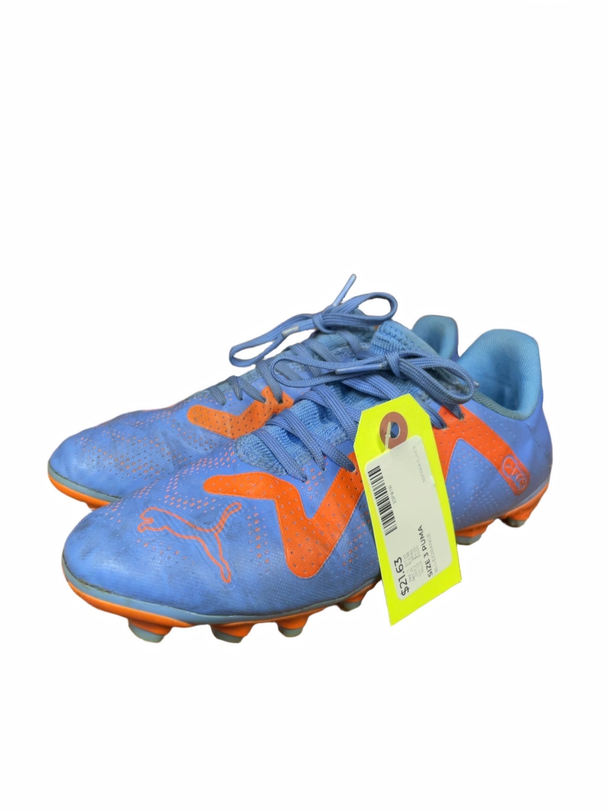 Puma Future Size 3 Soccer Cleats Blue/Orange - image 1