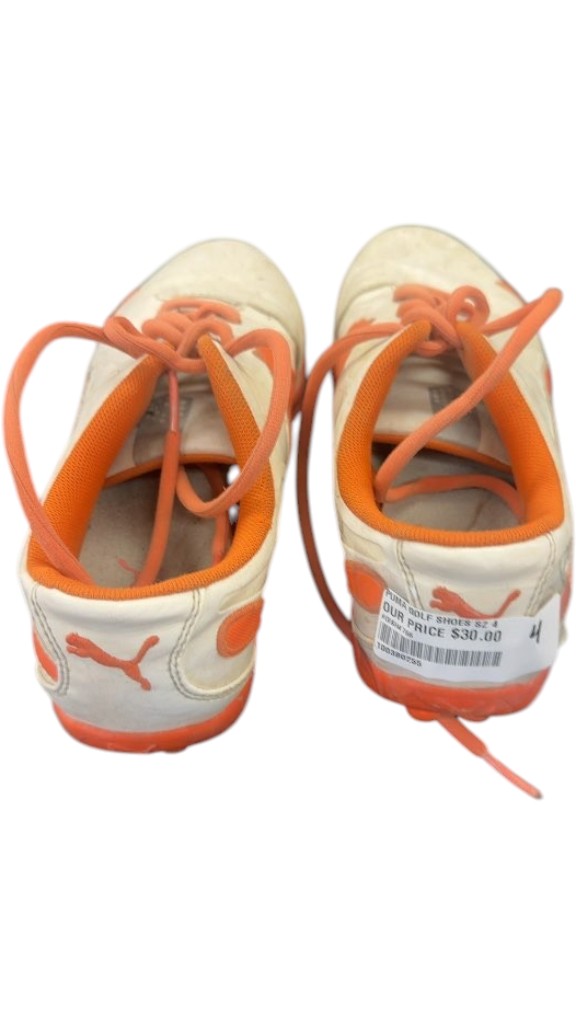 Puma Golf Shoes White/Orange Used Size 4 - image 1