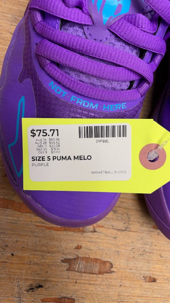 Puma MB.01 Melo Purple Basketball Shoes Size 5