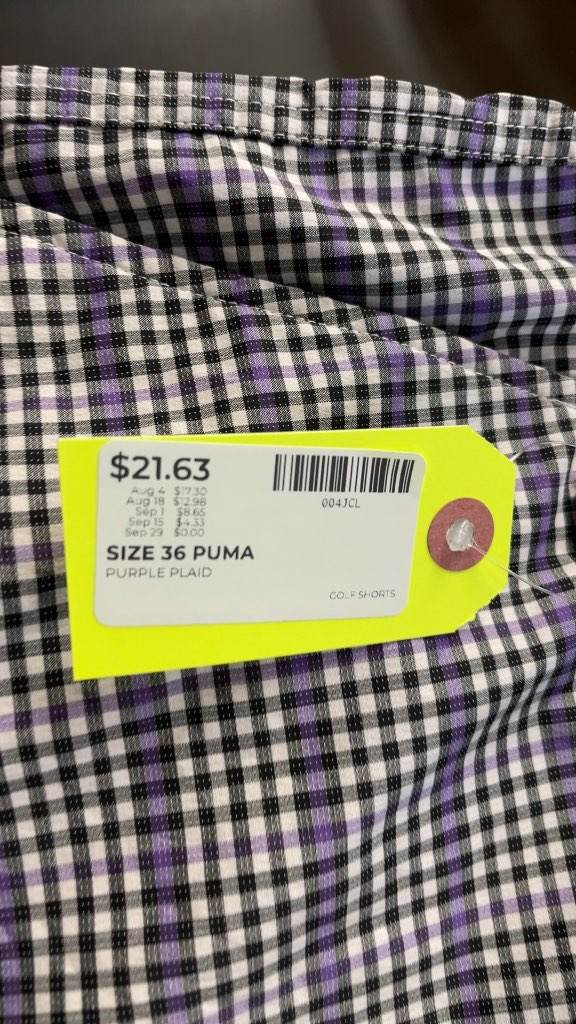 Puma Purple Plaid Golf Shorts