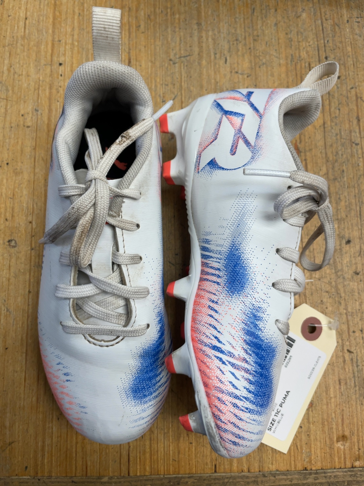 Puma Soccer Cleats Size 11C White/Blue