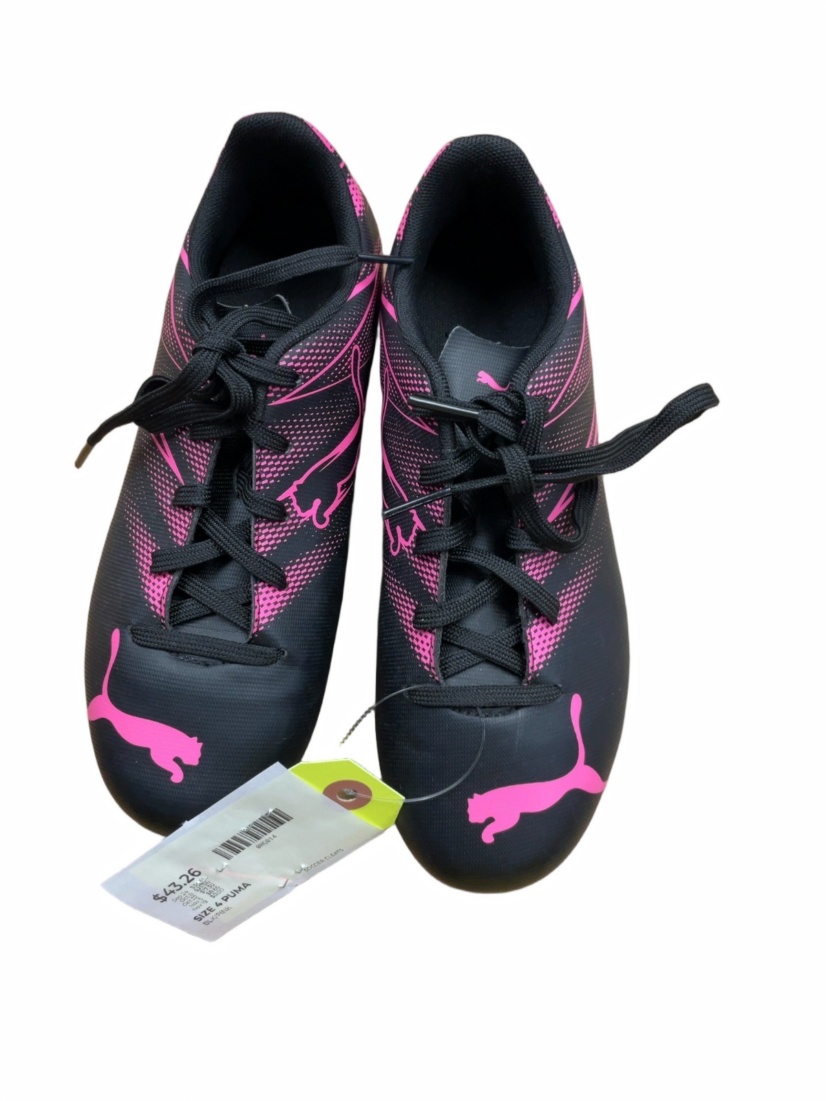 Puma Soccer Cleats Size 4 Black/Pink