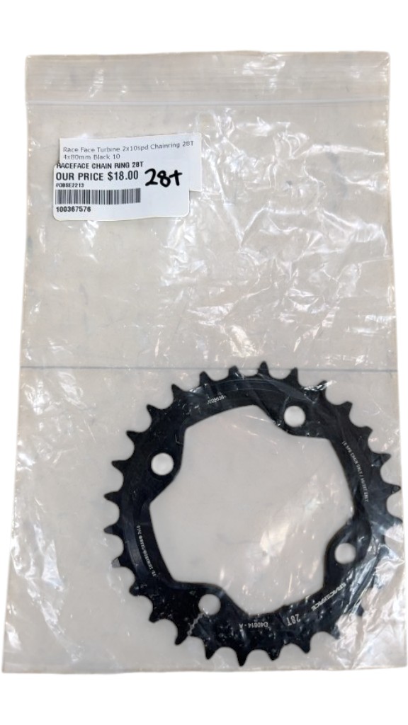Race Face Chainring Turbine 2x10spd 28T Used Black - image 1