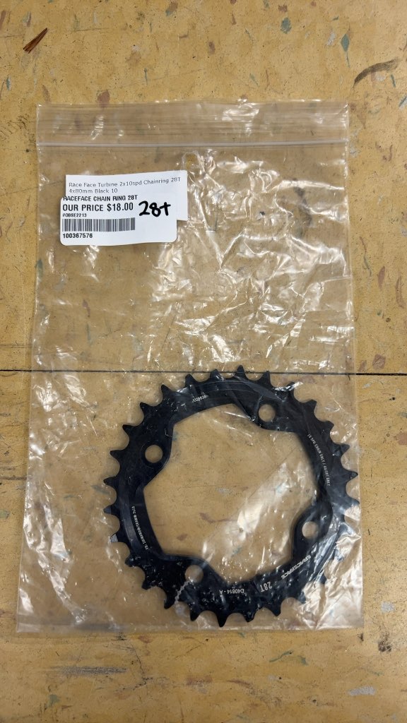 Race Face Chainring Turbine 2x10spd 28T Black