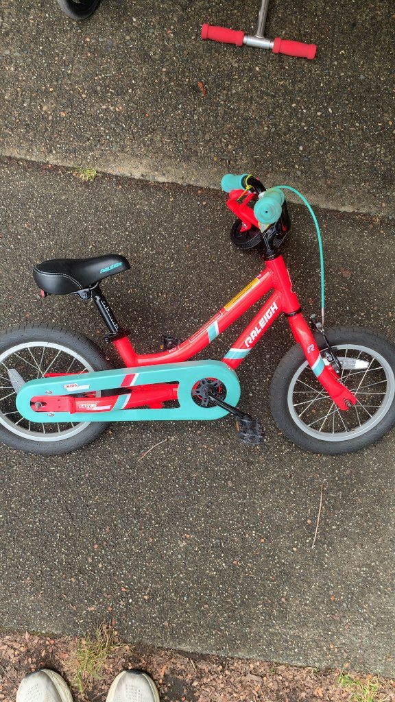 Raleigh 14" Kids Bike - Coral/Blue