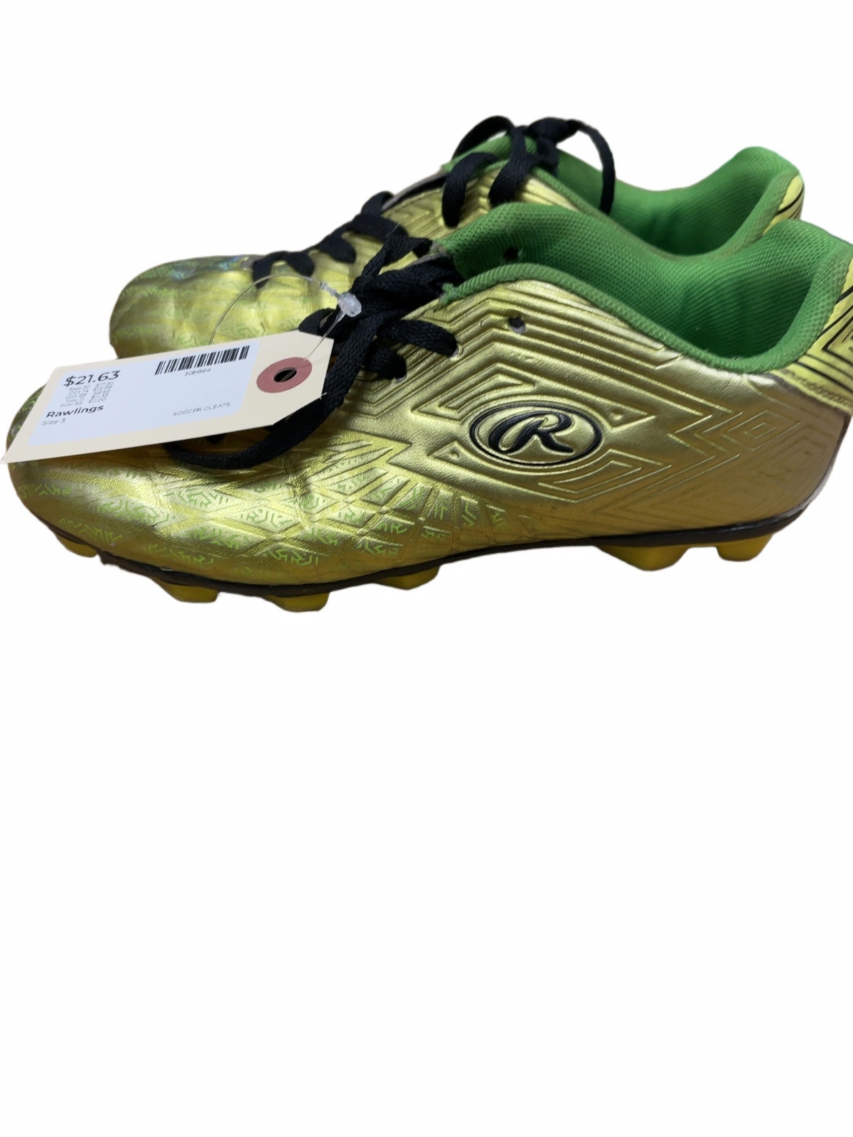 Rawlings Soccer Cleats Size 3 Gold - image 1