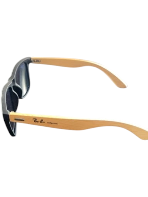Ray-Ban Sunglasses Wayfarer Wood Temples Mirrored Lens Good Condition