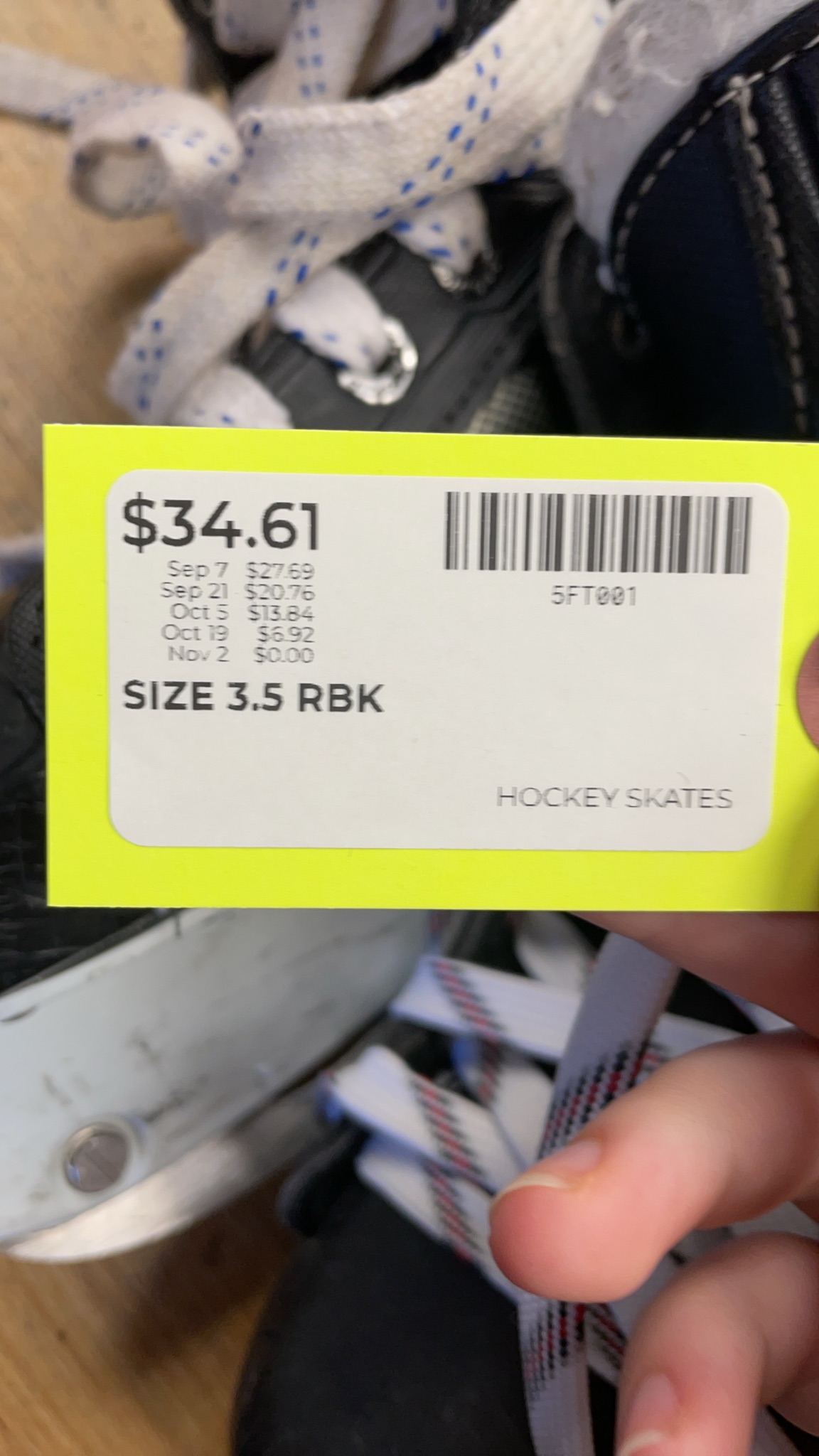 Reebok 12K Hockey Skates Size 3.5