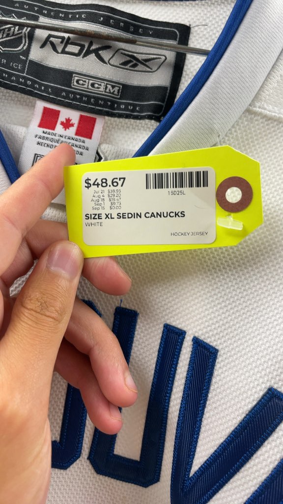 Reebok Henrik Sedin Vancouver Canucks NHL Jersey - Size XL
