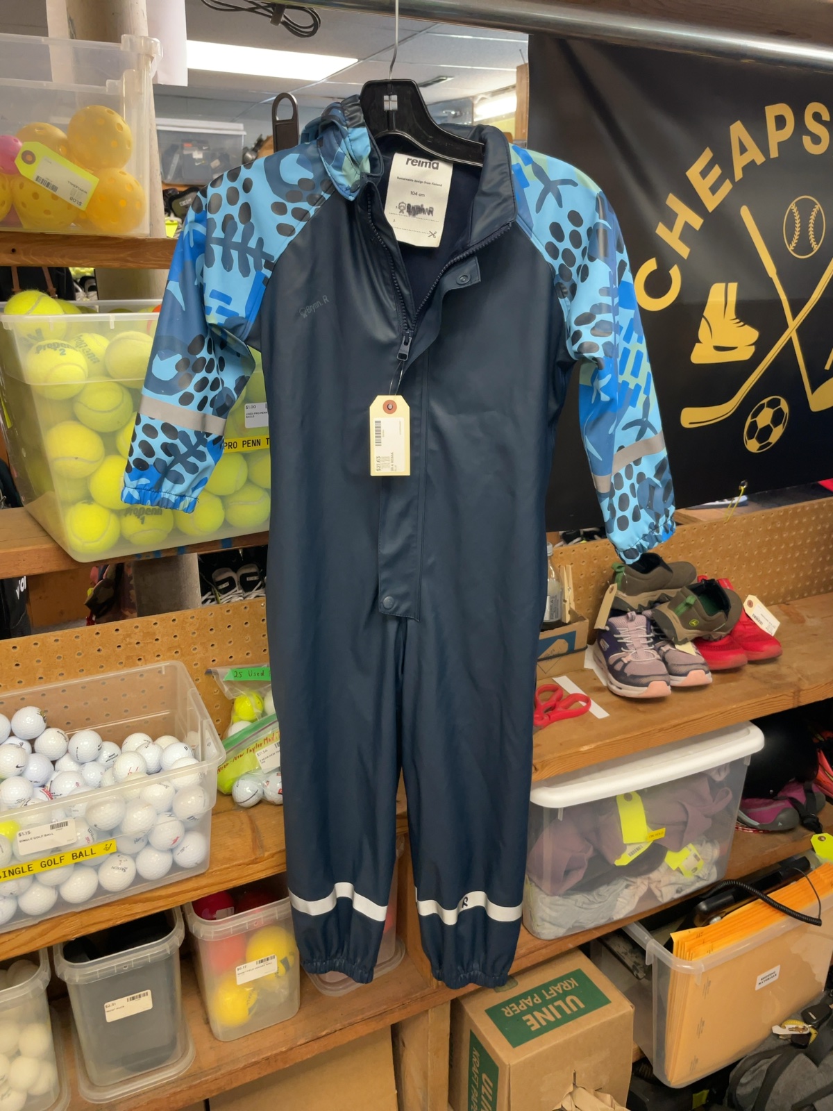 Reima Muddy Buddy Rain Suit 104 cm Blue Patterned