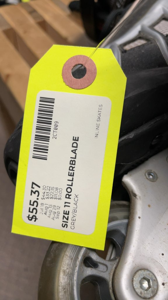 Rollerblade Aero Inline Skates Size 11 Grey/Black