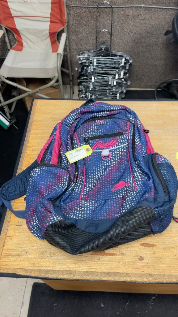Roots Blue and Pink Heart Pattern Backpack
