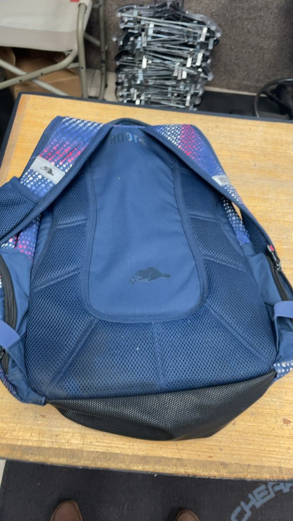 Roots Blue and Pink Heart Pattern Backpack
