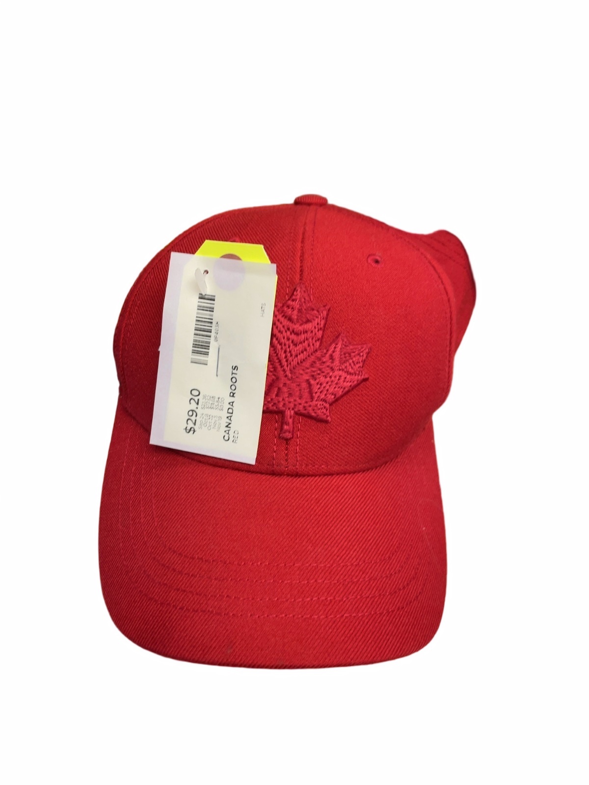 Roots Canada Roots O/S Red Maple Leaf Baseball Cap - image 1