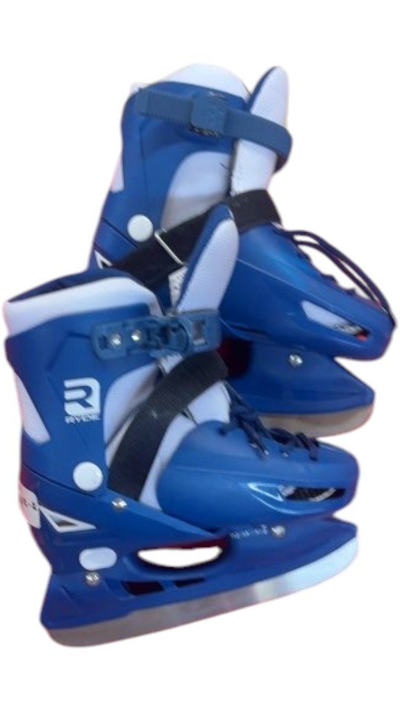 Ryde Adjustable Ice Skates Blue Used Size 12-2 - image 1