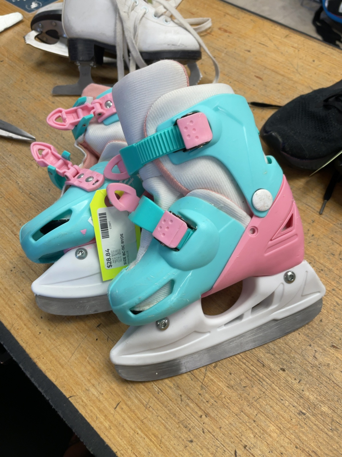 Ryde Kids' Adjustable Ice Skates - Pink/Blue - Size 8C-11C
